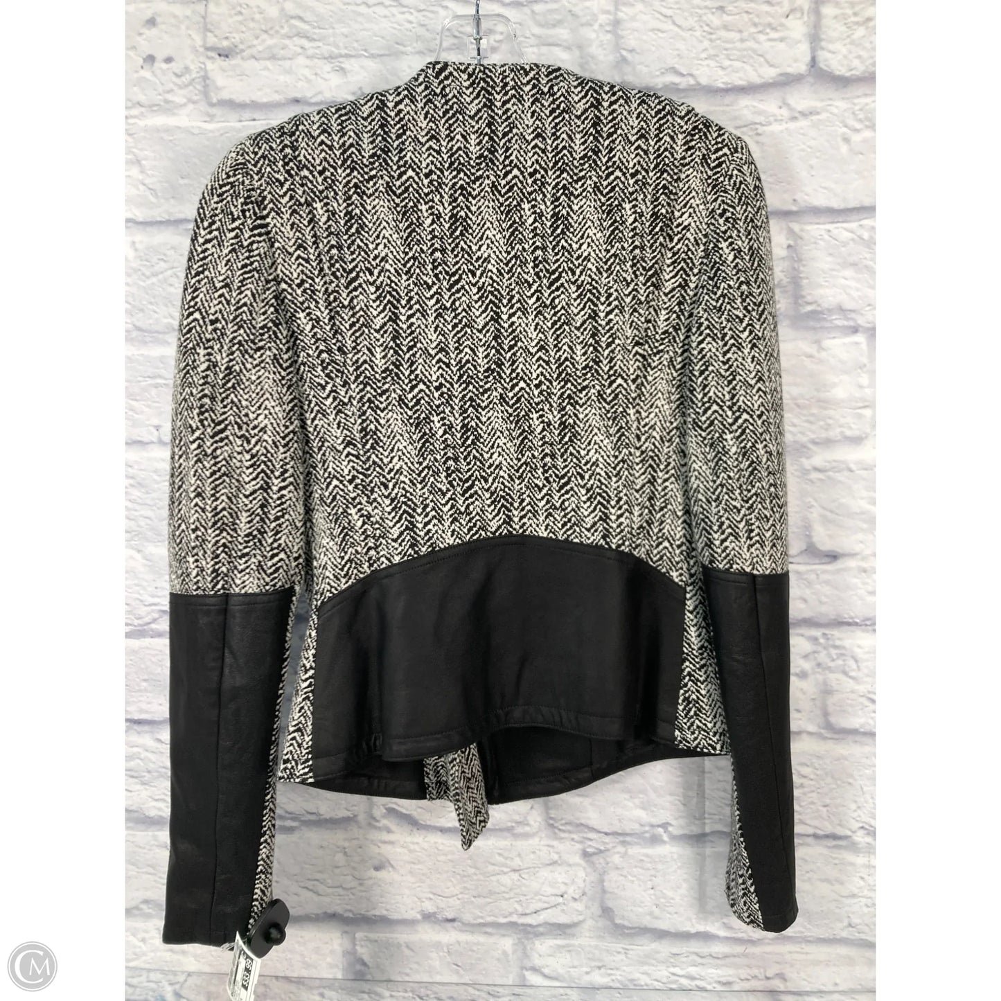 Jacket Moto By Theory In Black & White, Size: S