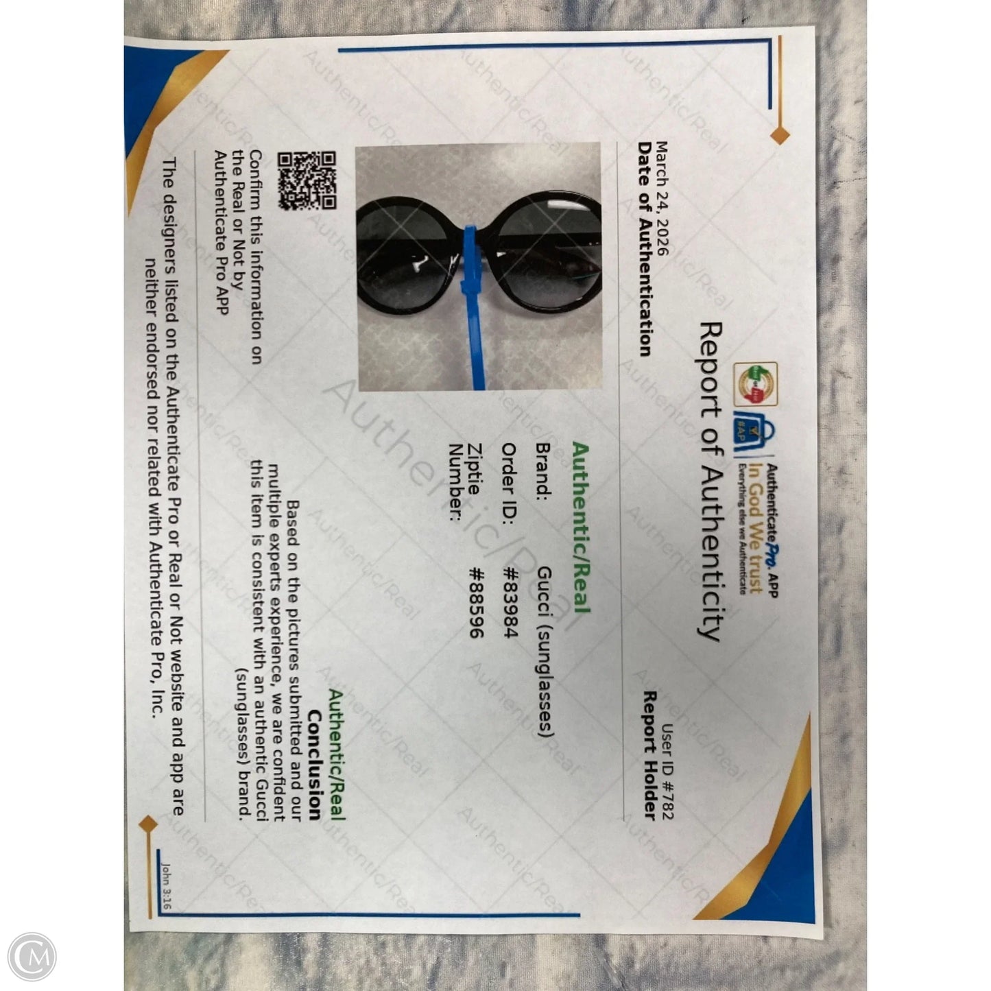 Sunglasses Luxury Designer By Gucci, Size: Large