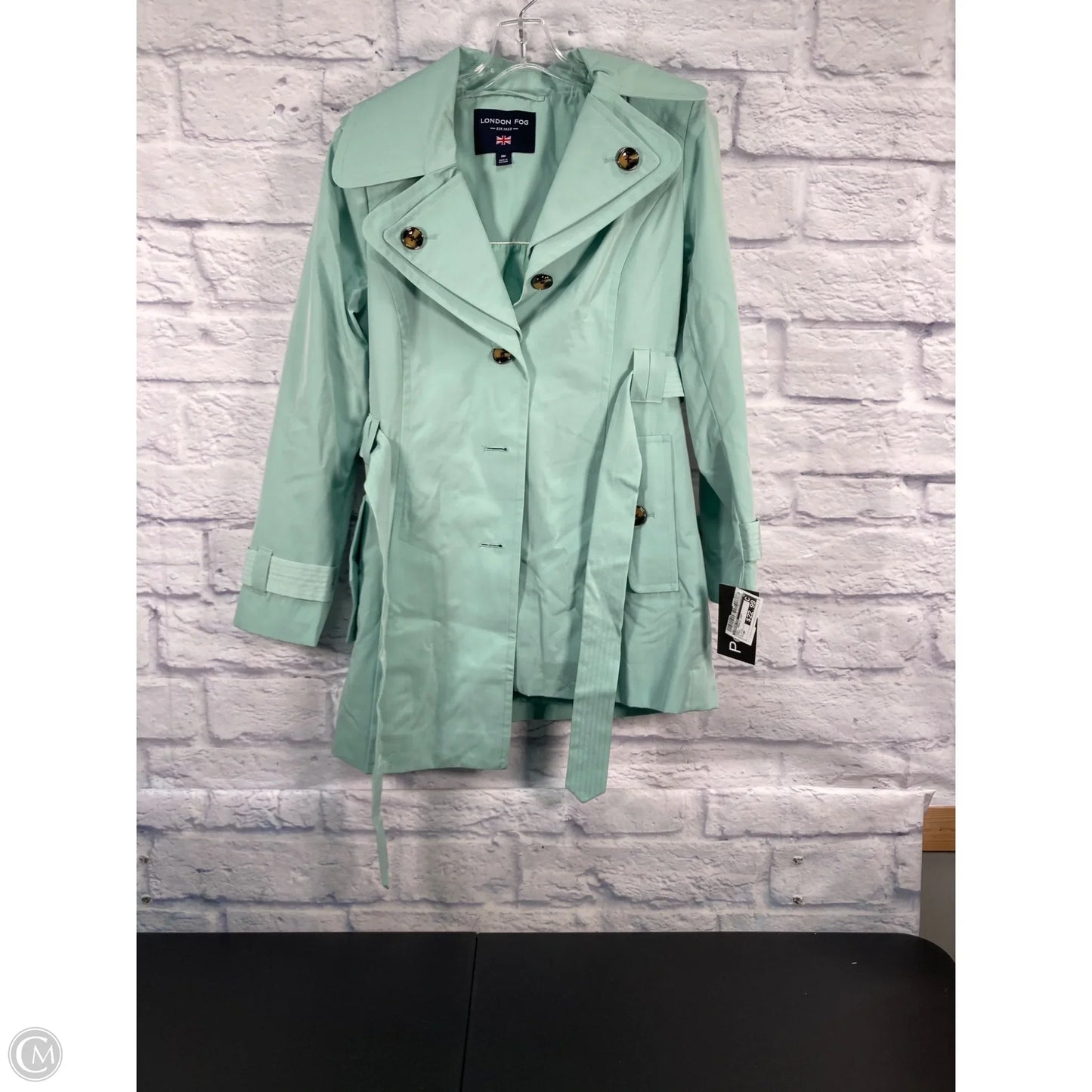 Coat Trench Coat By London Fog In Green, Size: Mp