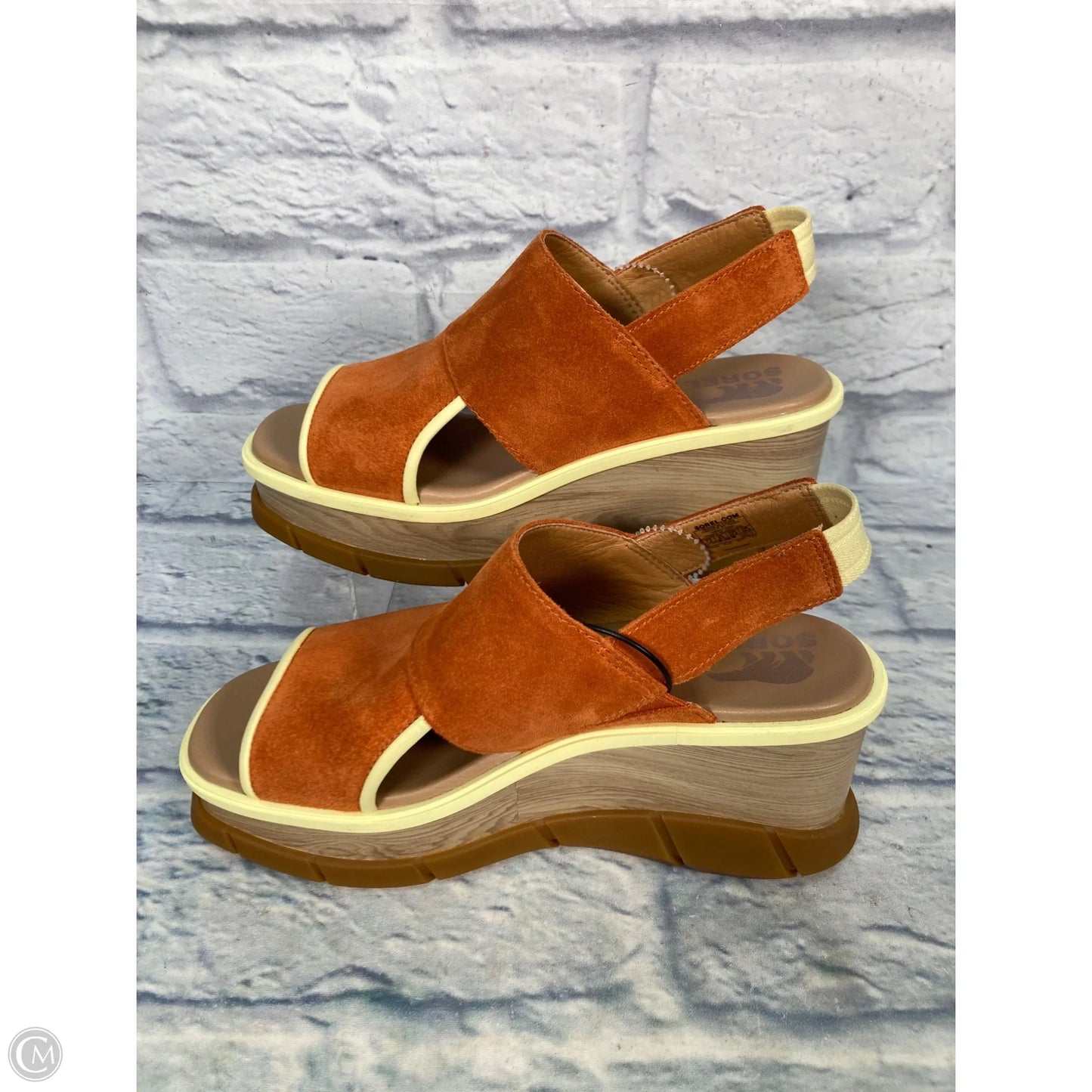 Sandals Heels Wedge By Sorel In Orange, Size: 7.5