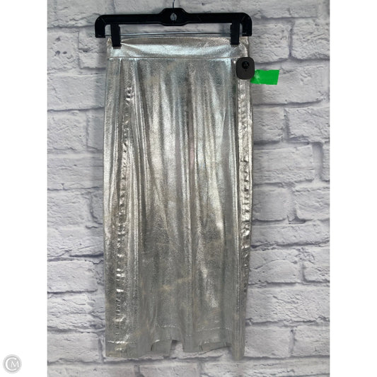 Skirt Midi By Donna Karan In Silver, Size: 4