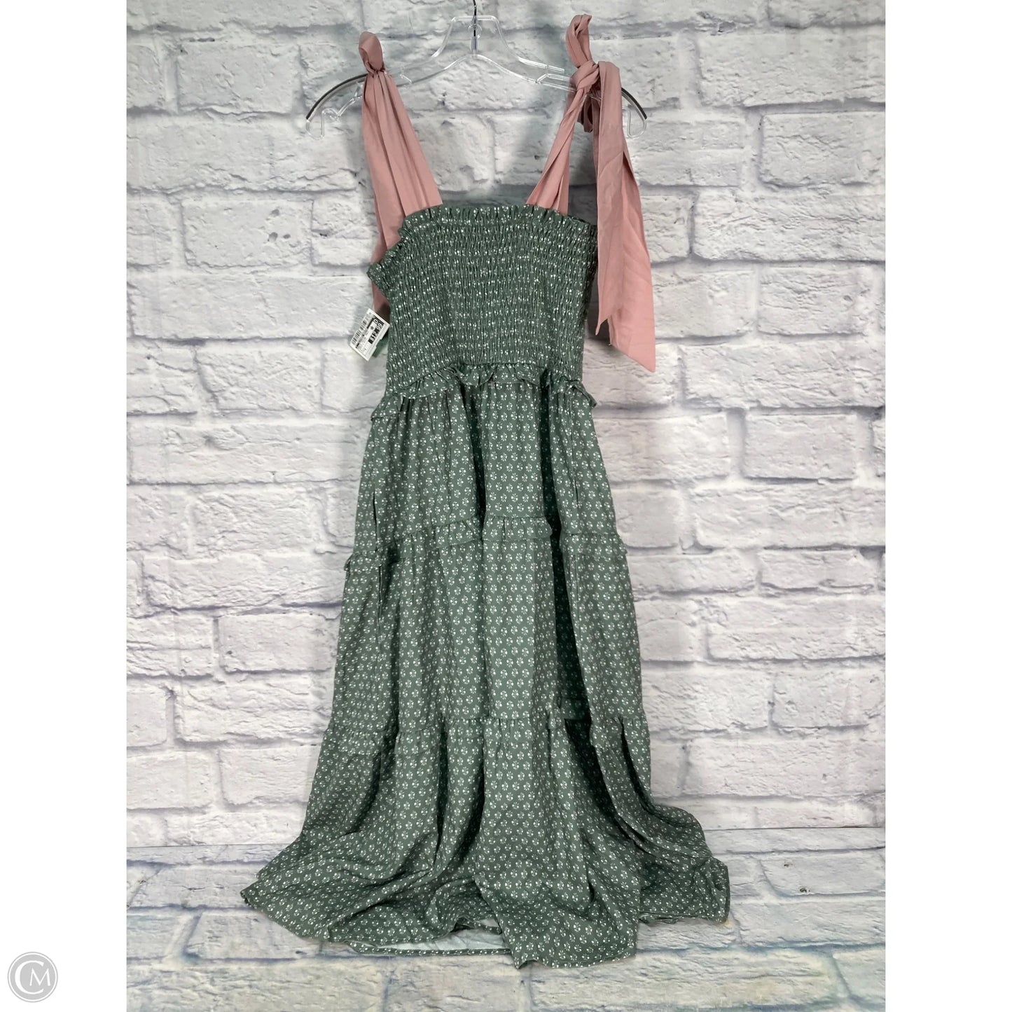 Dress Casual Maxi By Clothes Mentor In Green & White, Size: S