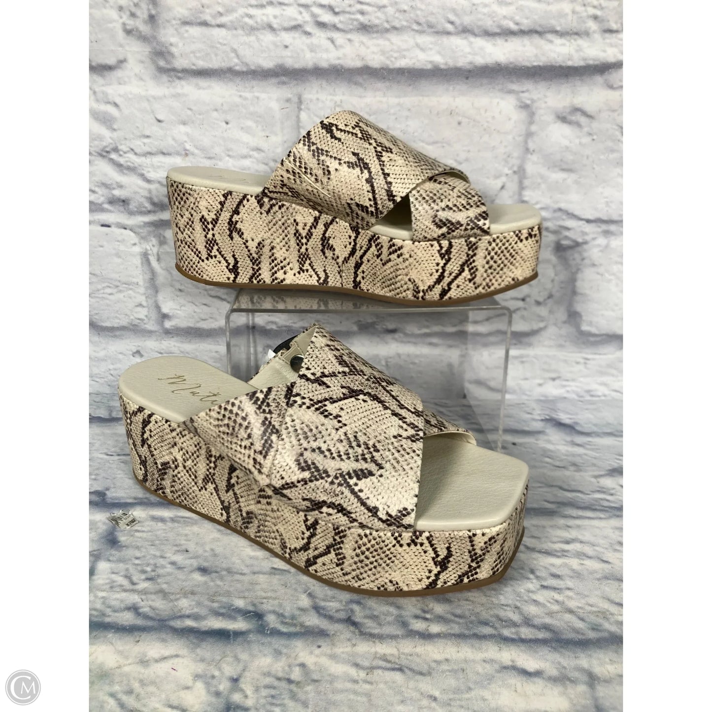 Sandals Heels Wedge By Matisse In Snakeskin Print, Size: 8