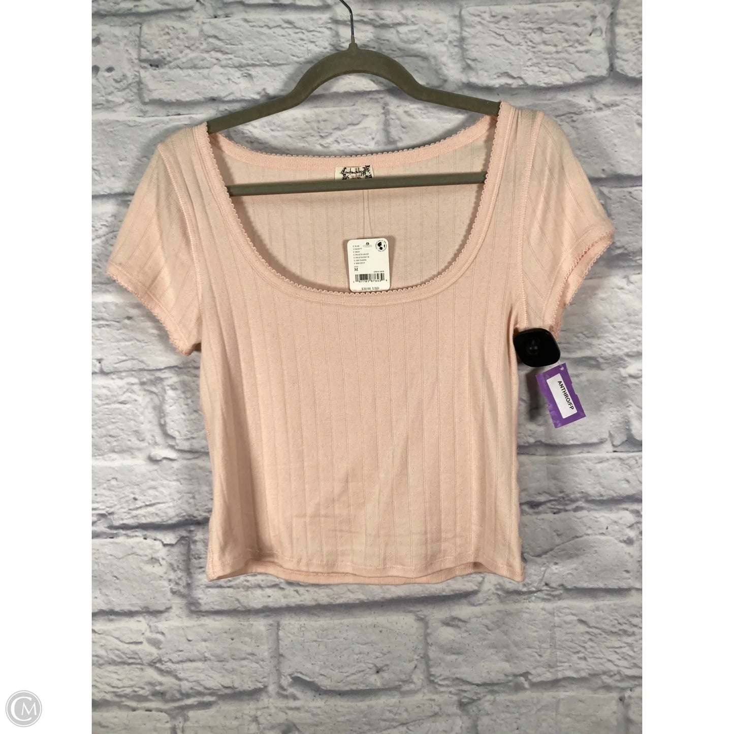 Top Short Sleeve By Free People In Pink, Size: M
