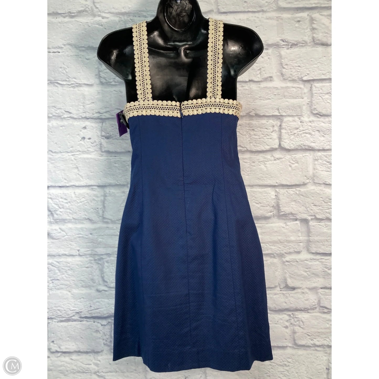 Dress Designer By Lilly Pulitzer In Blue & Gold, Size: Xxs