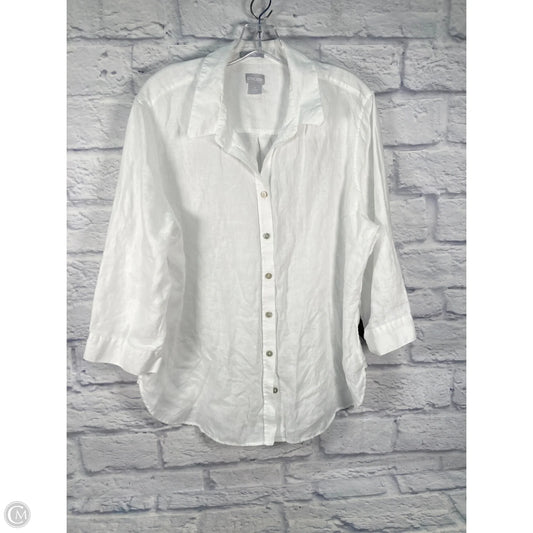 Top Short Sleeve By Chicos In White, Size: Xl