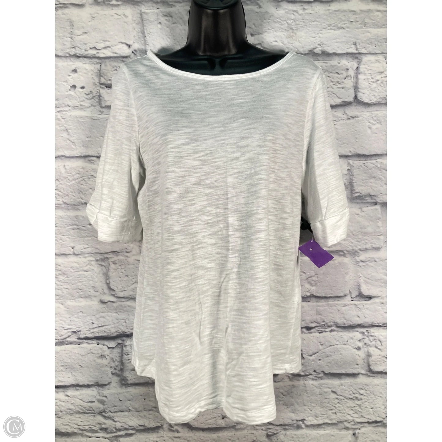 Top Short Sleeve By Chicos In White, Size: S