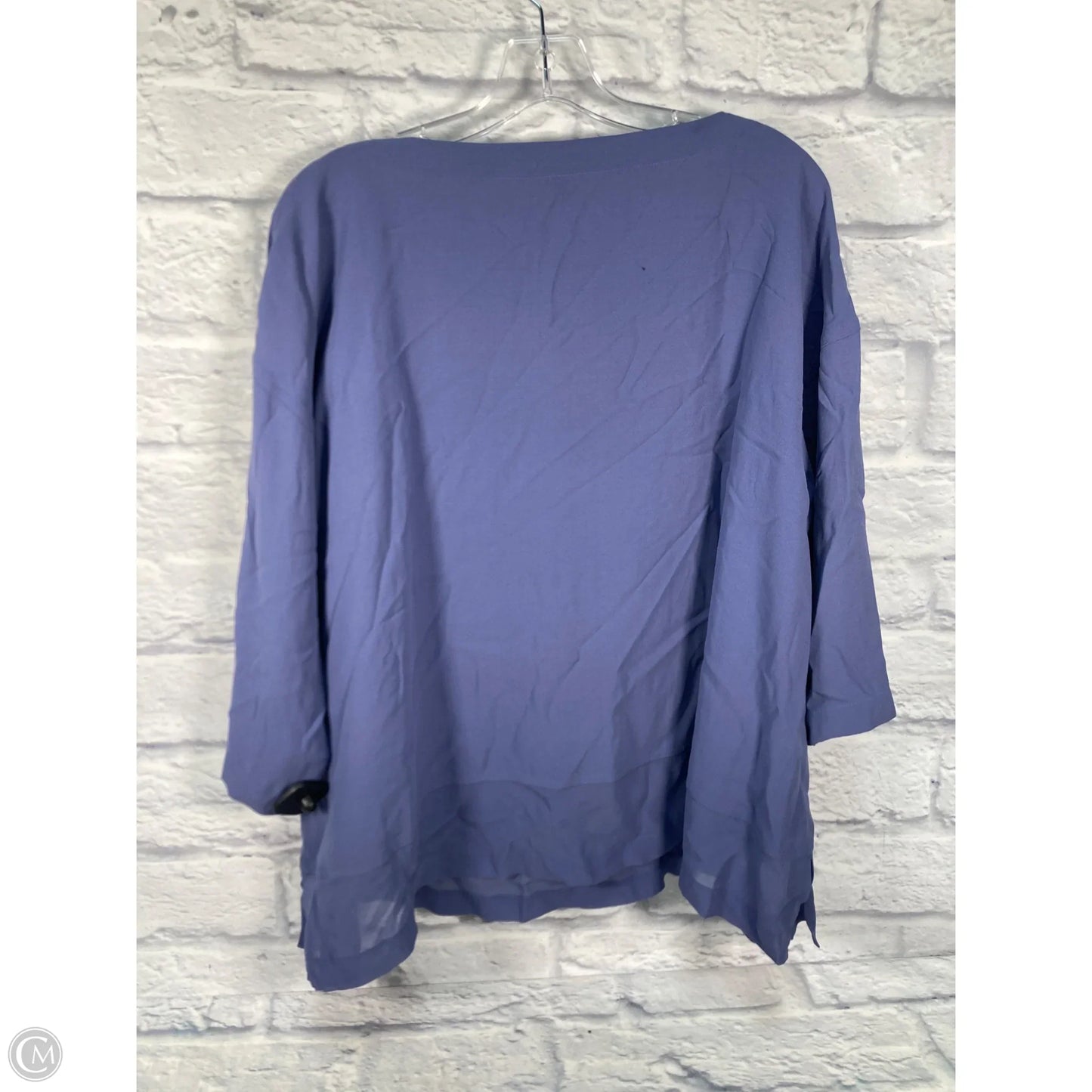 Blouse Short Sleeve By Eileen Fisher In Blue, Size: L