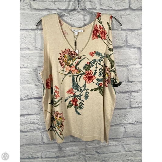 Top Sleeveless By Chicos In Tan, Size: Xl