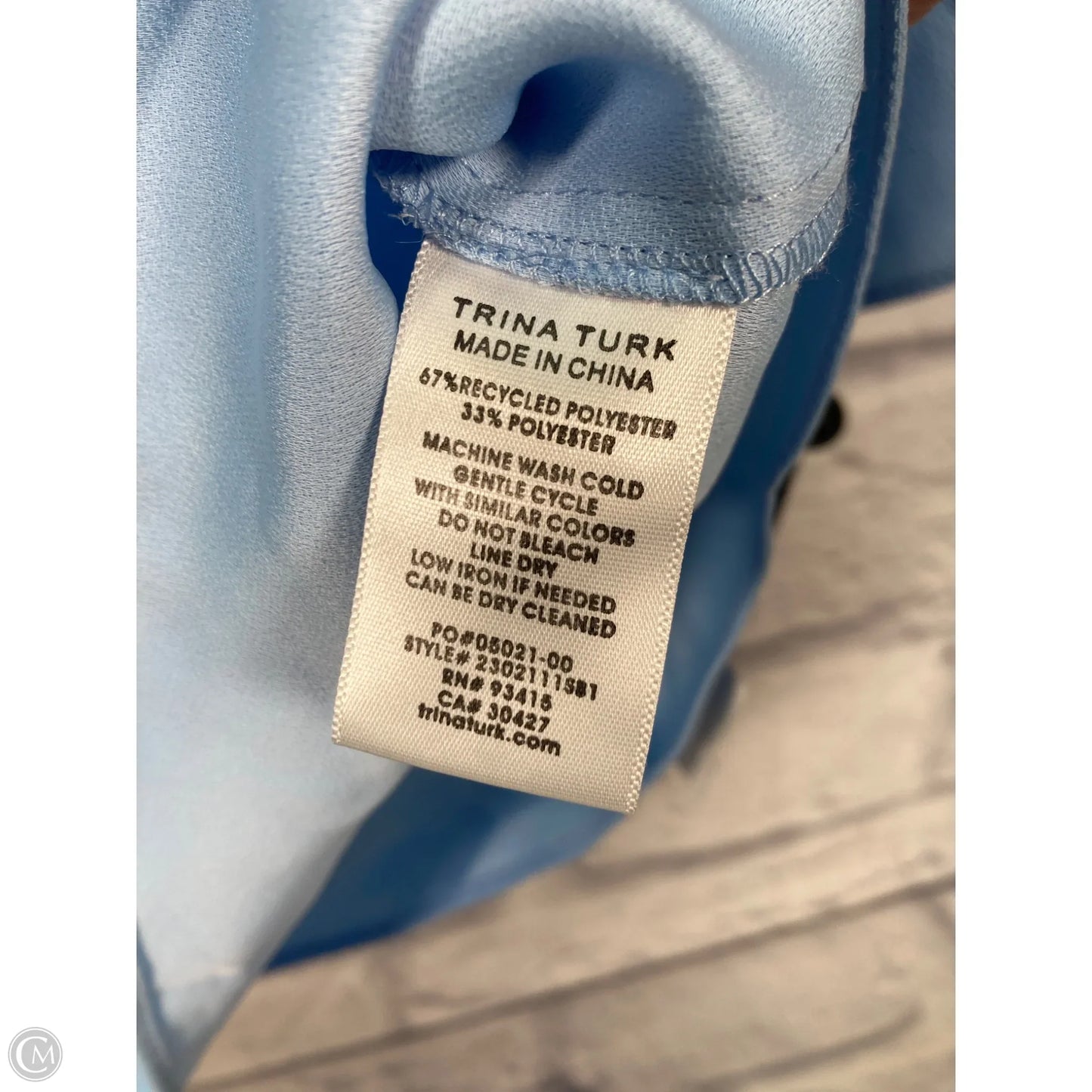 Blouse Short Sleeve By Trina Turk In Blue, Size: M