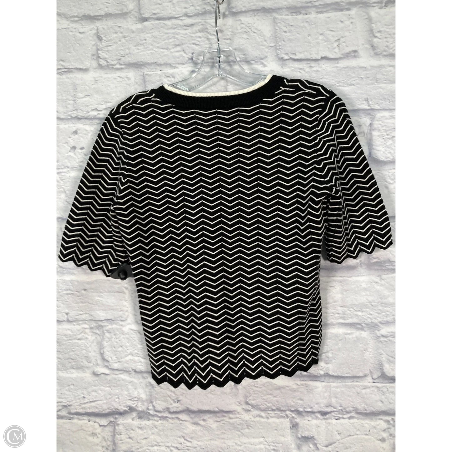 Top Short Sleeve By Elie Tahari In Black & White, Size: S