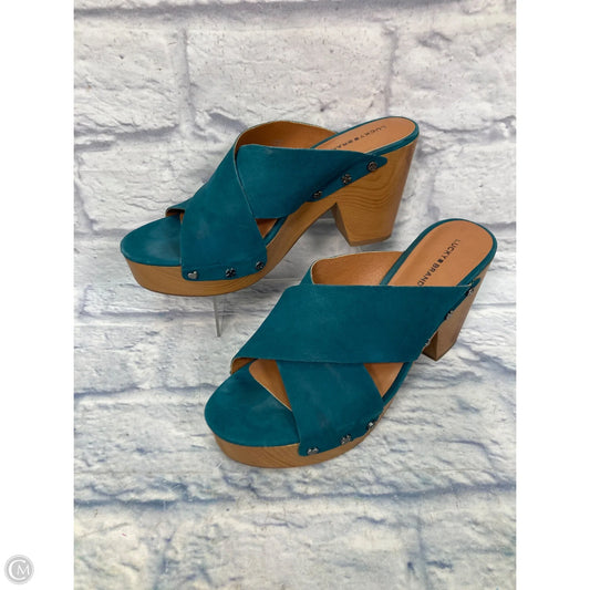 Sandals Heels Block By Lucky Brand In Blue, Size: 10