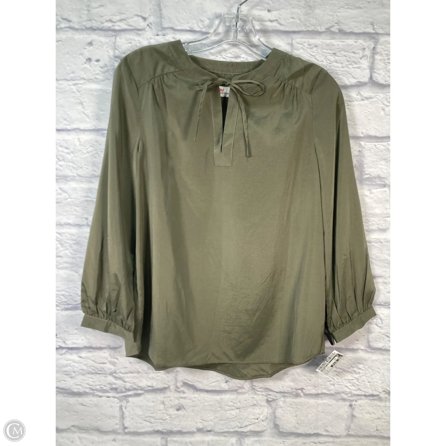 Blouse Long Sleeve By Vineyard Vines In Green, Size: S