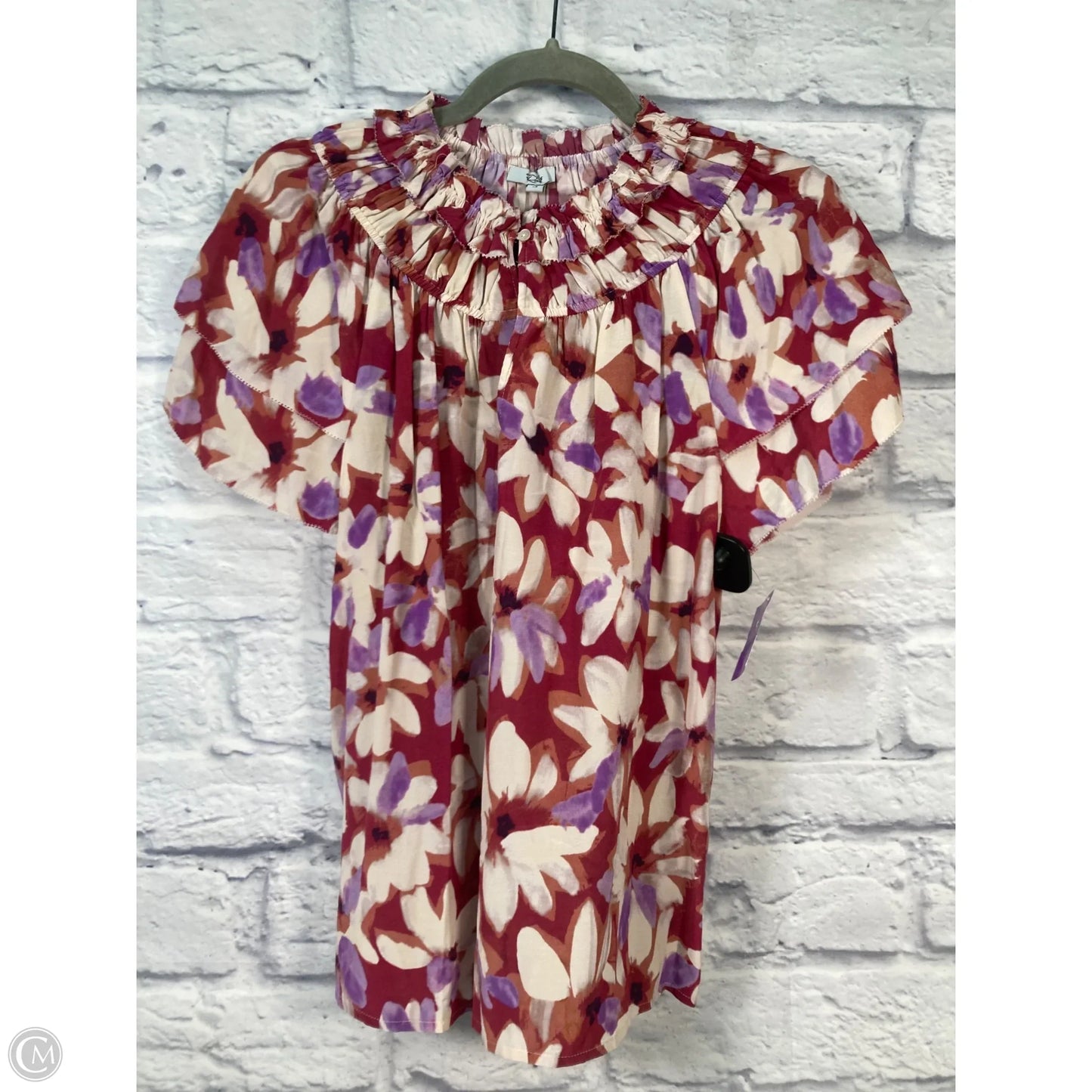 Blouse Short Sleeve By Rails In Floral Print, Size: Xs