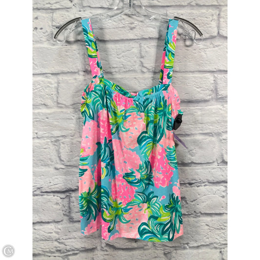 Top Sleeveless Designer By Lilly Pulitzer In Green & Pink, Size: M