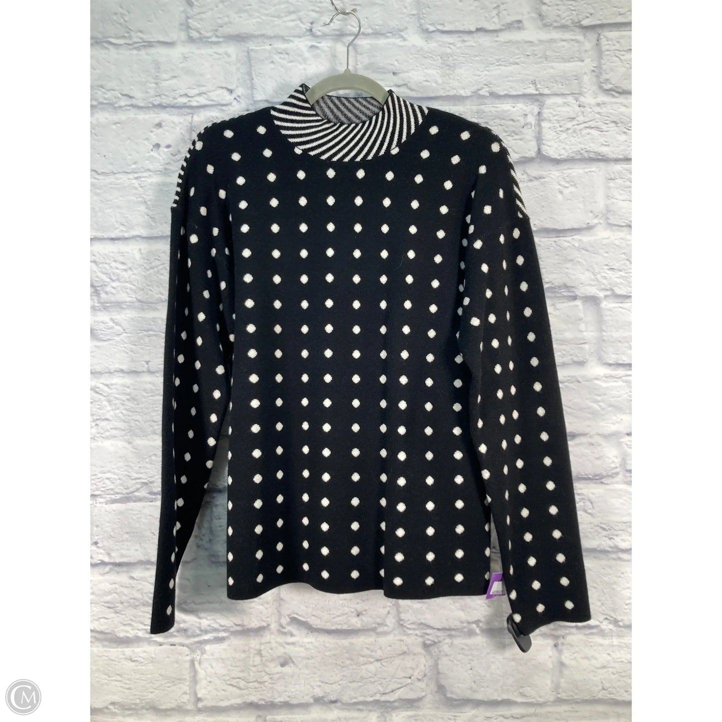 Sweater By Anthropologie In Black & White, Size: M