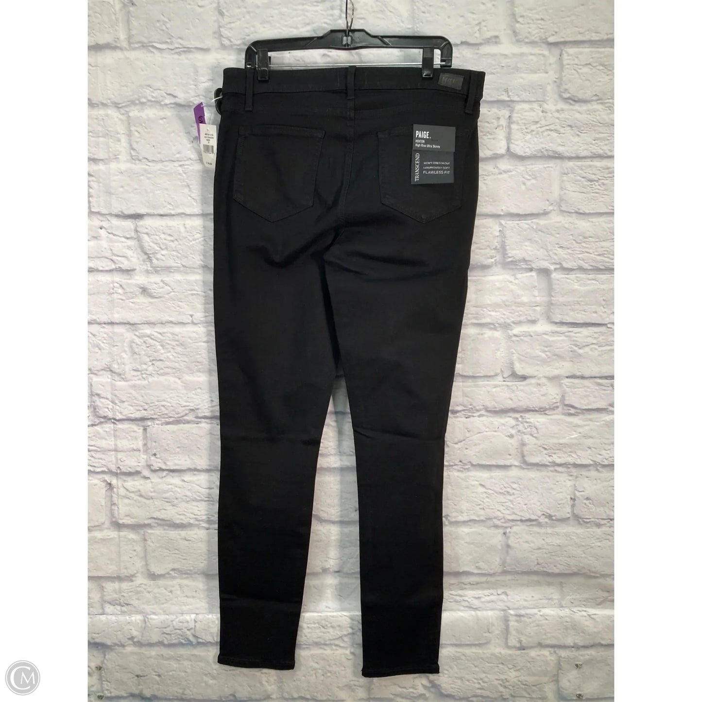 Jeans Skinny By Paige In Black Denim, Size: 14