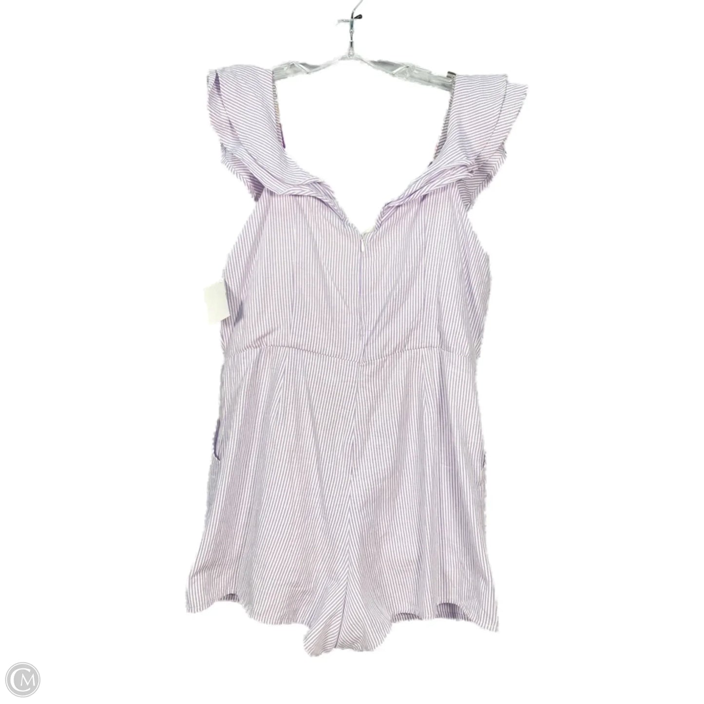 Romper By Clothes Mentor In Purple & White, Size: S