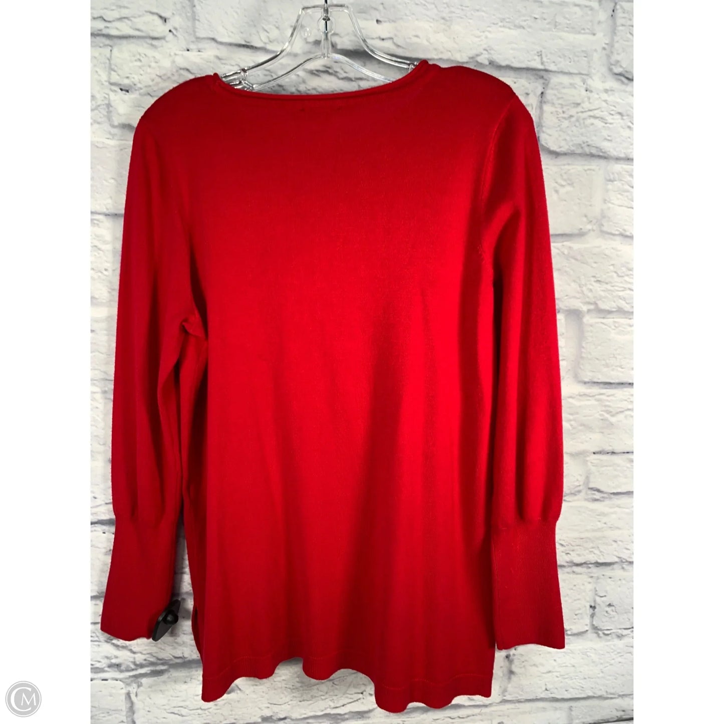 Top Long Sleeve Basic By Chicos In Red, Size: M