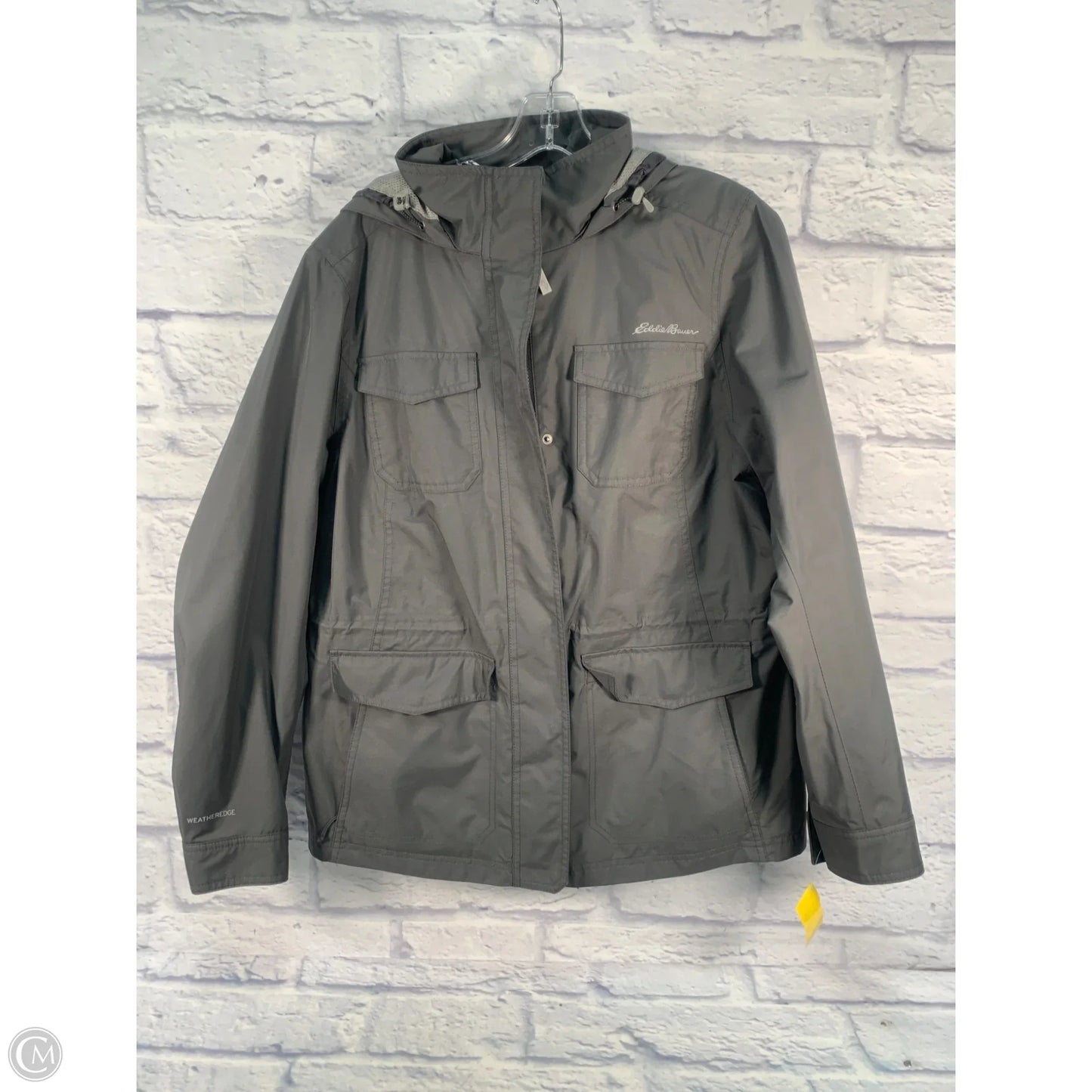 Jacket Windbreaker By Eddie Bauer In Grey, Size: L