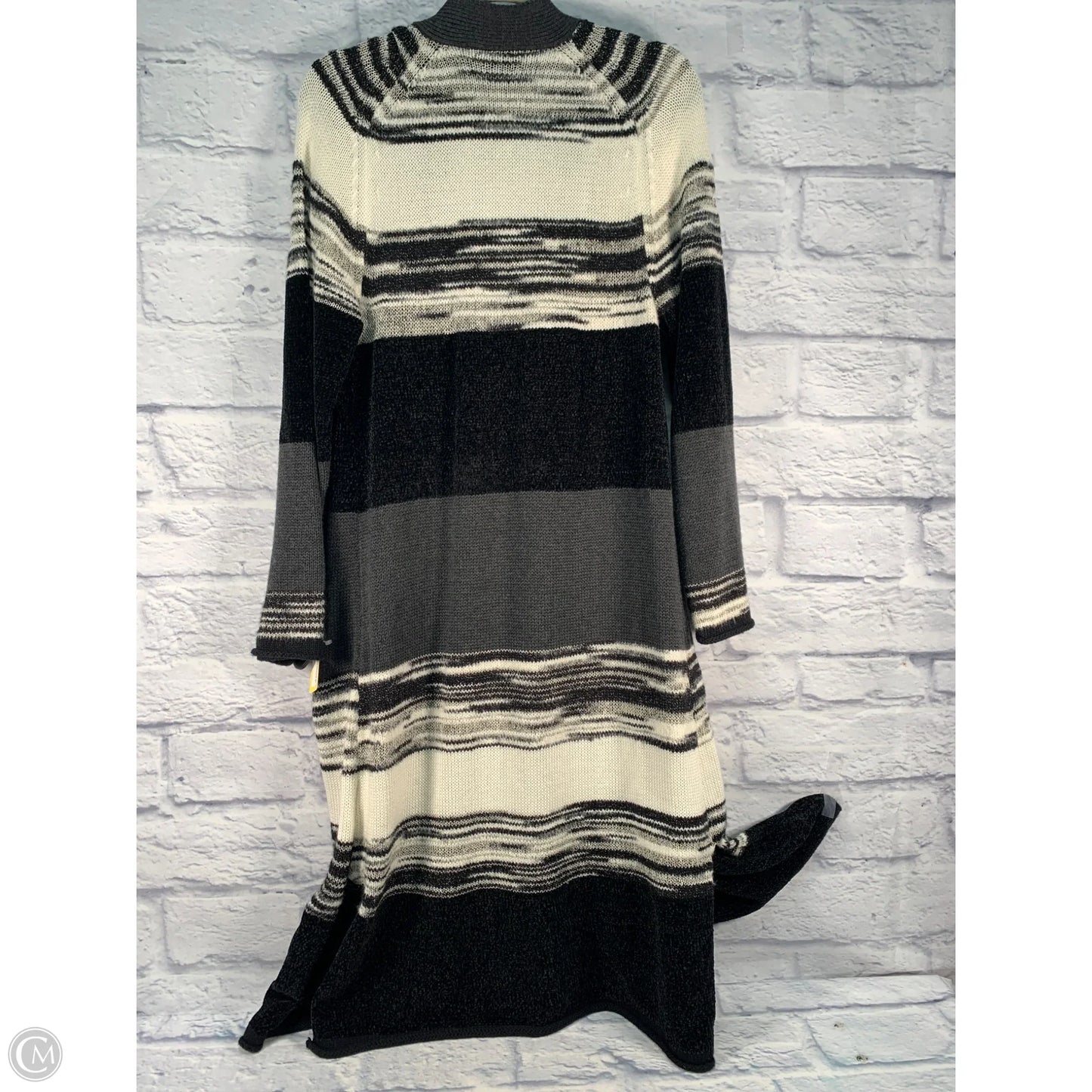 Sweater Cardigan By Michael Stars In Black & Cream, Size: S