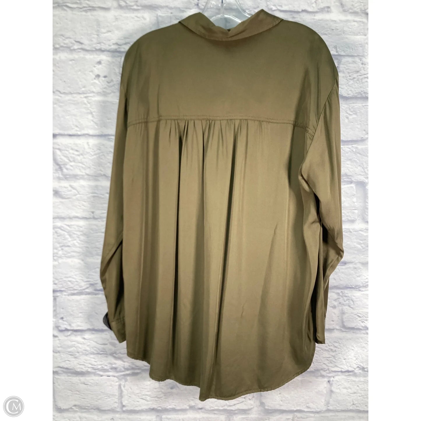 Blouse Long Sleeve By Anthropologie In Green, Size: L