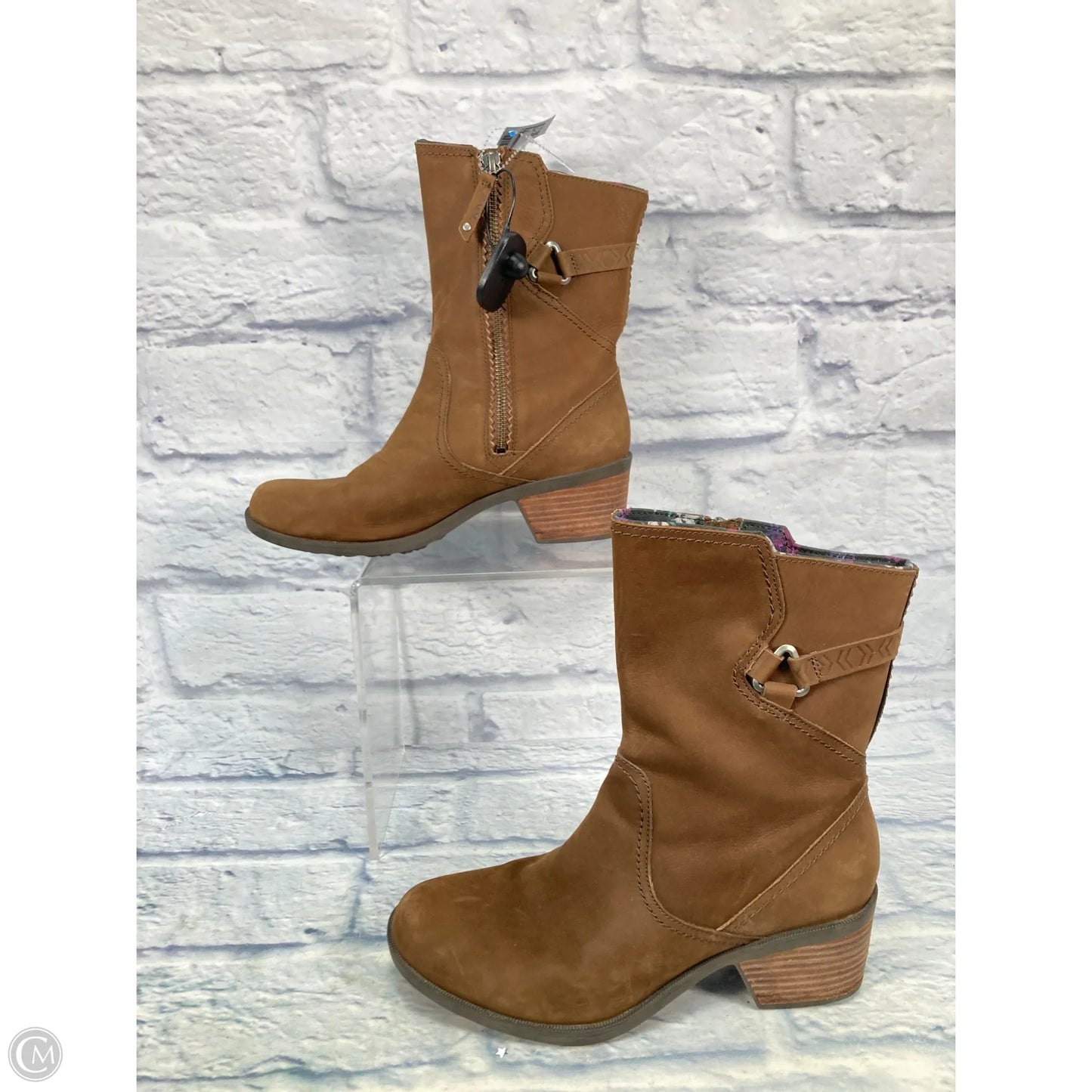 Boots Ankle Heels By Teva In Brown, Size: 7.5