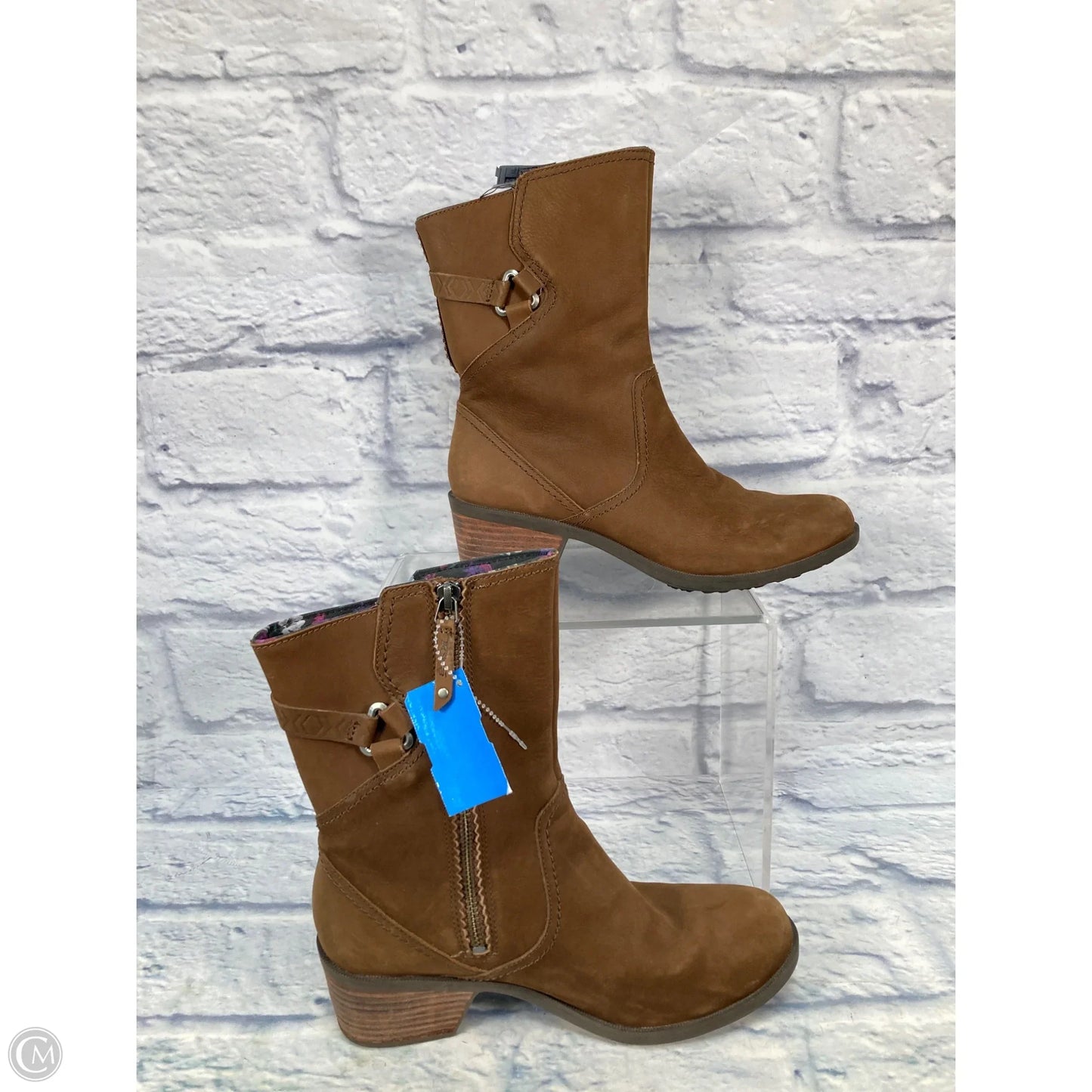 Boots Ankle Heels By Teva In Brown, Size: 7.5