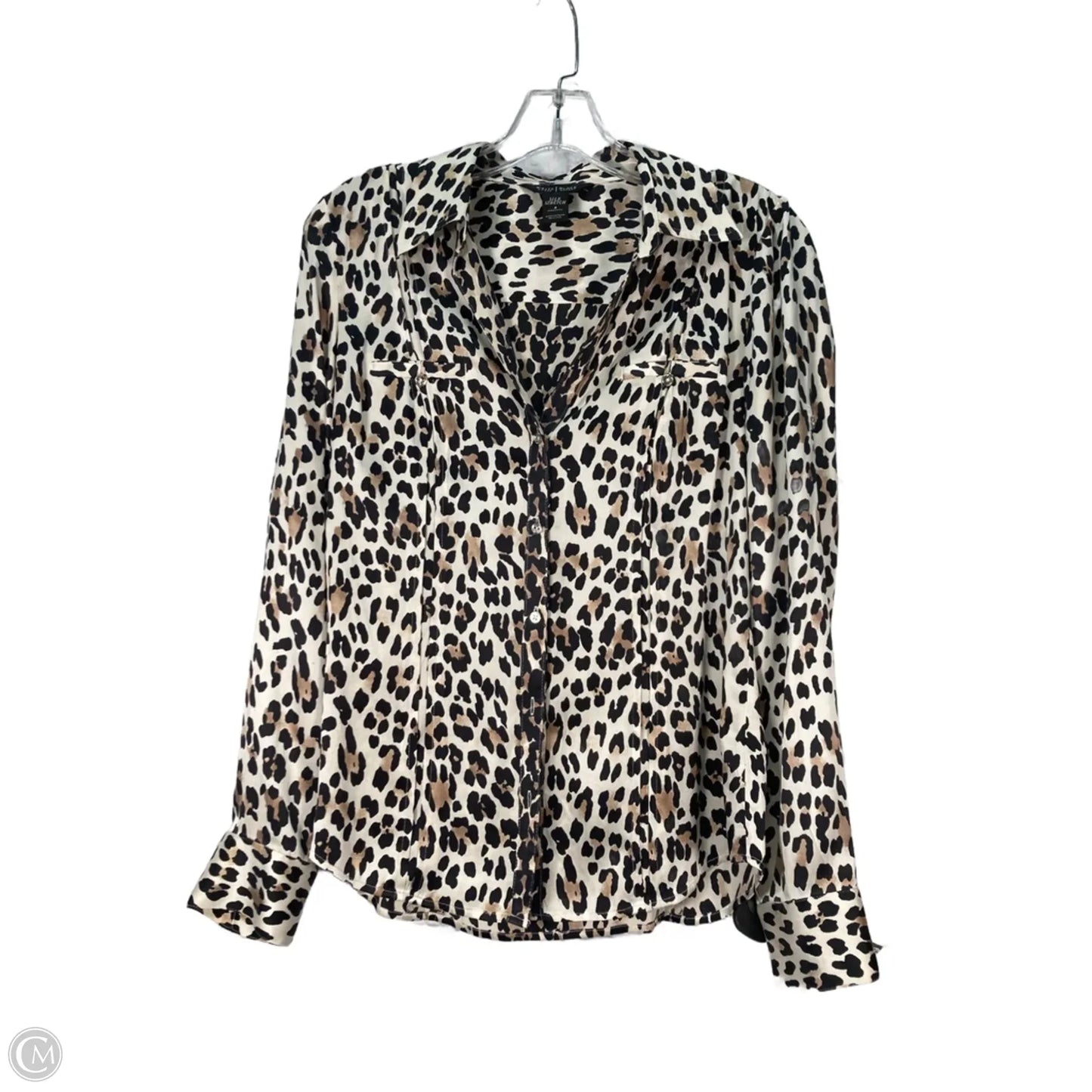 Blouse Long Sleeve By White House Black Market In Animal Print, Size: S
