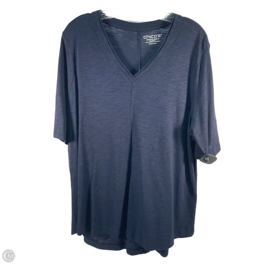 Top Short Sleeve By Chicos In Blue, Size: Xl