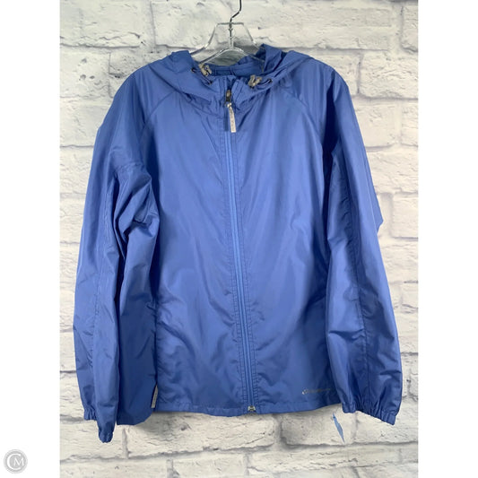 Coat Raincoat By Eddie Bauer In Blue, Size: L