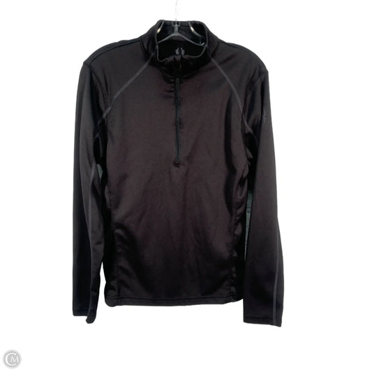 Athletic Top Long Sleeve Collar By Spyder In Black, Size: S