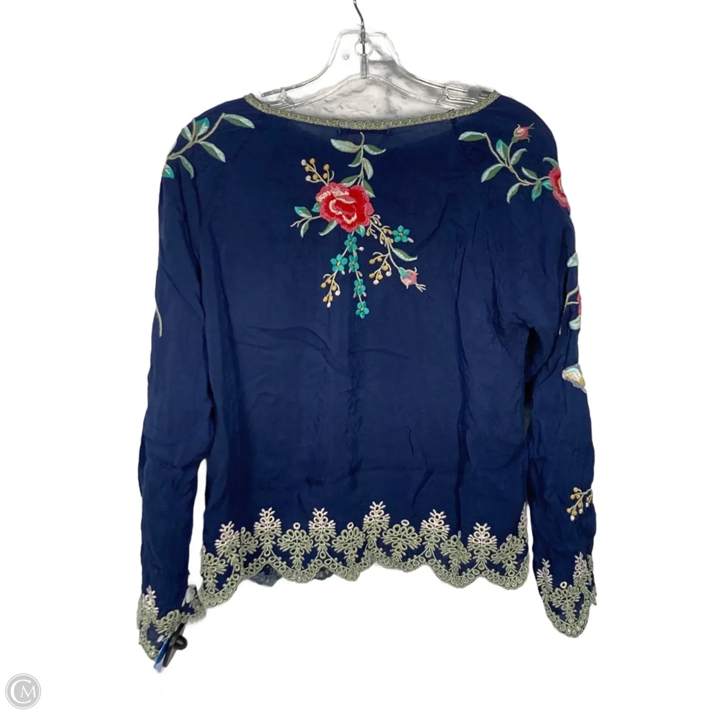 Blouse Long Sleeve By Johnny Was In Floral Print, Size: Xs