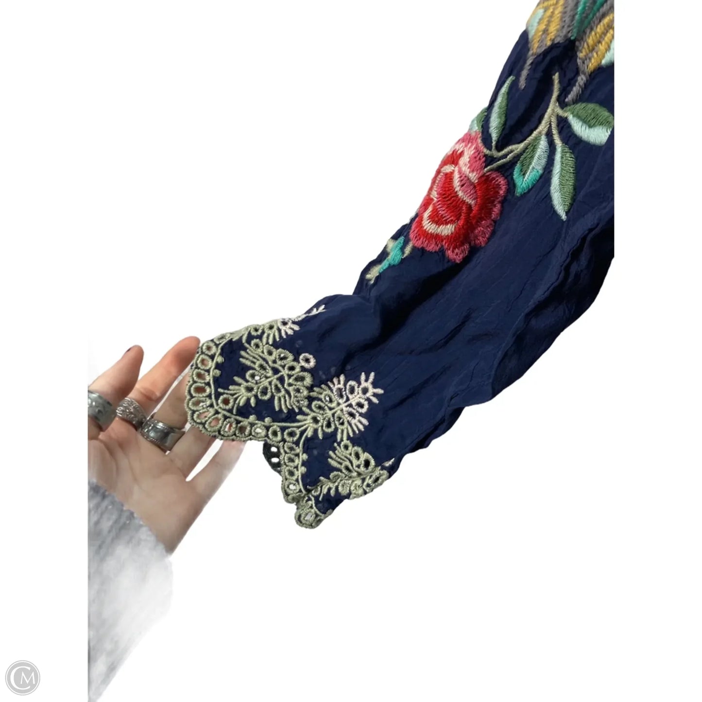 Blouse Long Sleeve By Johnny Was In Floral Print, Size: Xs