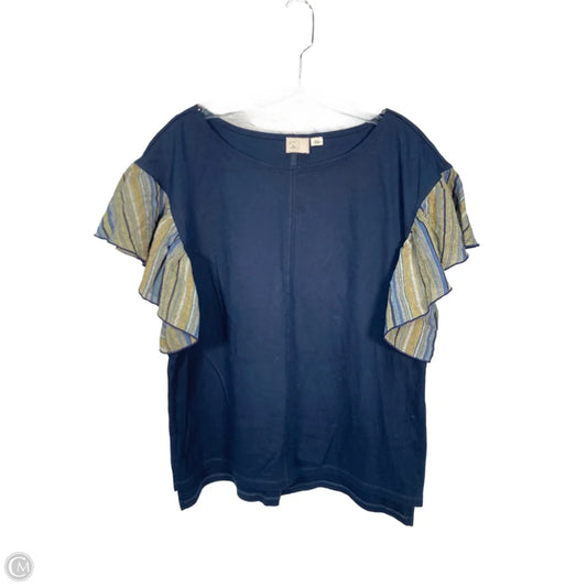 Top Short Sleeve By Postmark In Blue, Size: L