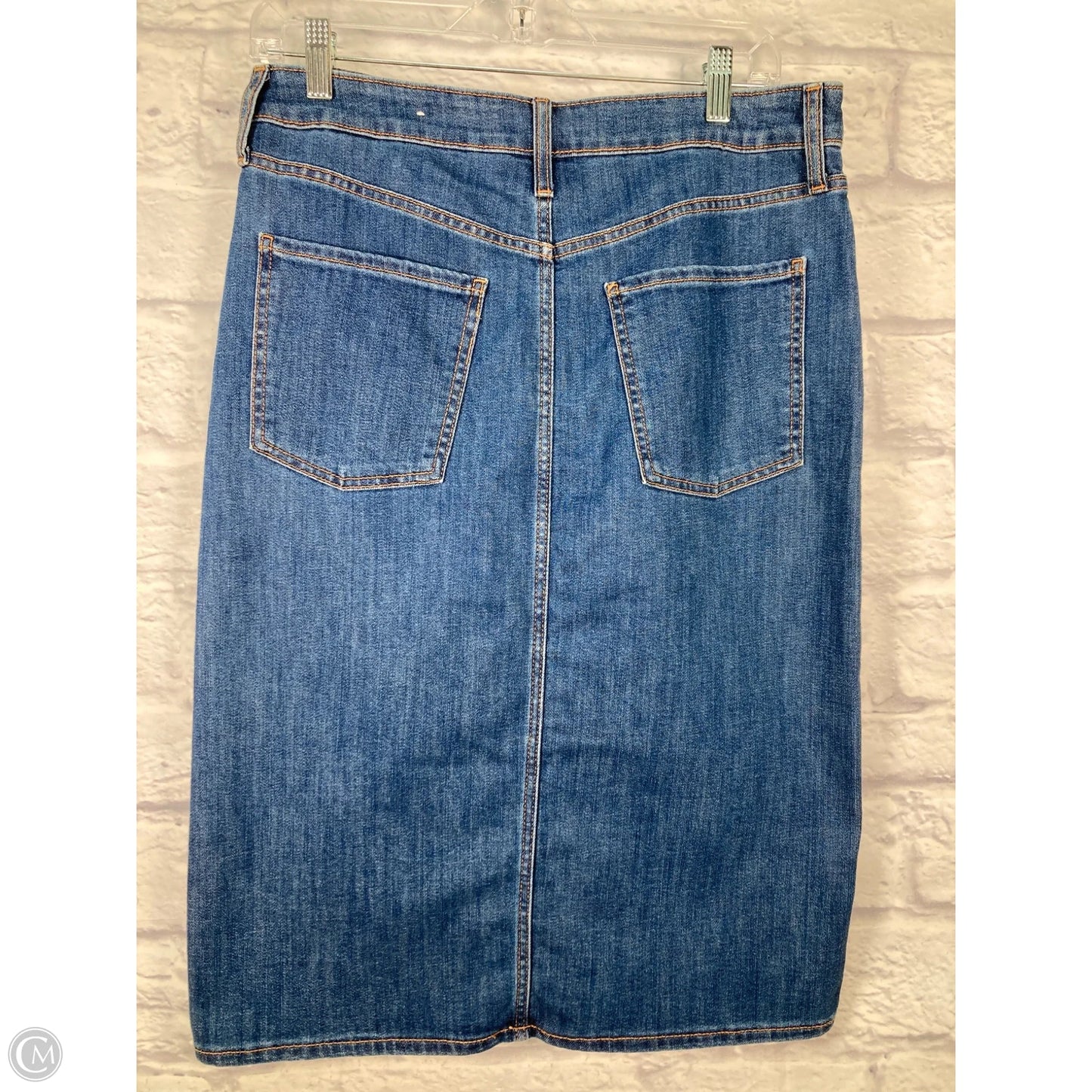 Skirt Midi By Chicos In Blue Denim, Size: 6