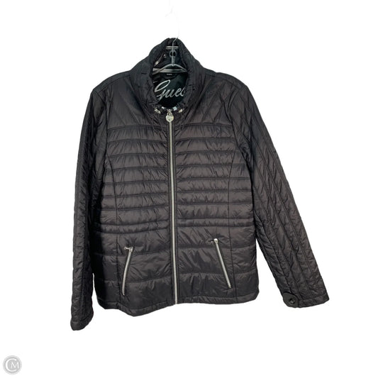 Jacket Puffer & Quilted By Guess In Black, Size: Xl