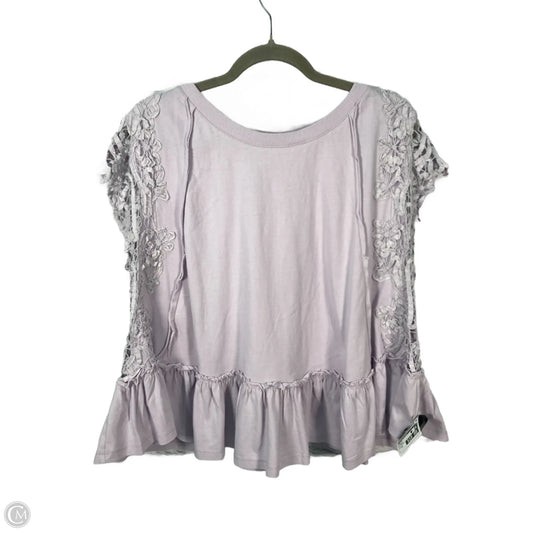 Top Short Sleeve By Anthropologie In Purple, Size: 2x
