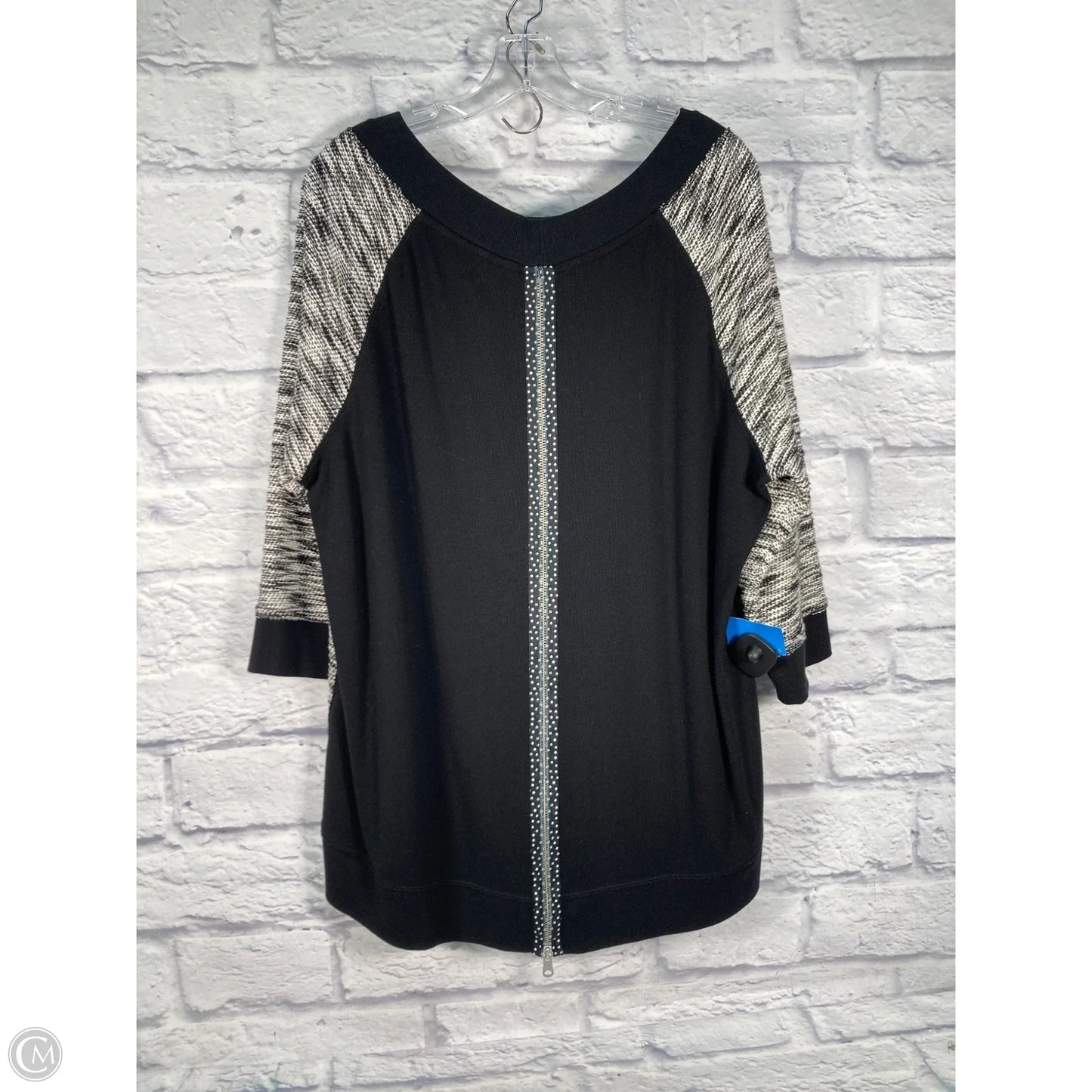 Sweatshirt Crewneck By Chicos In Black & White, Size: Xl