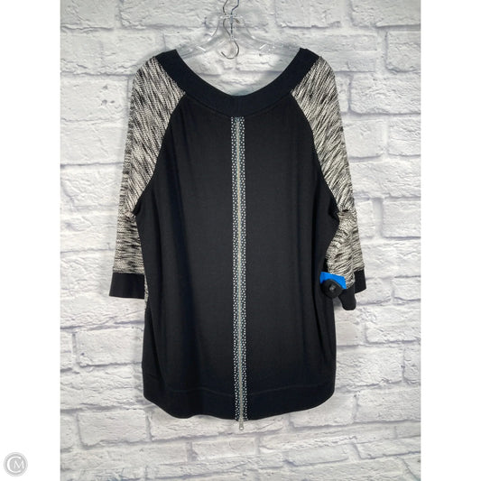 Sweatshirt Crewneck By Chicos In Black & White, Size: Xl