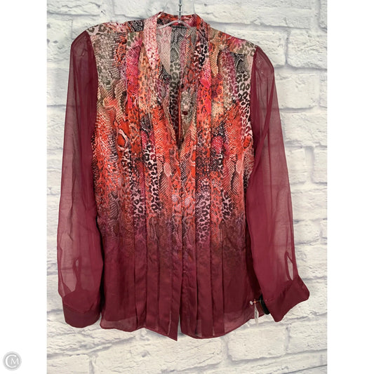 Blouse Long Sleeve By Elie Tahari In Snakeskin Print, Size: S