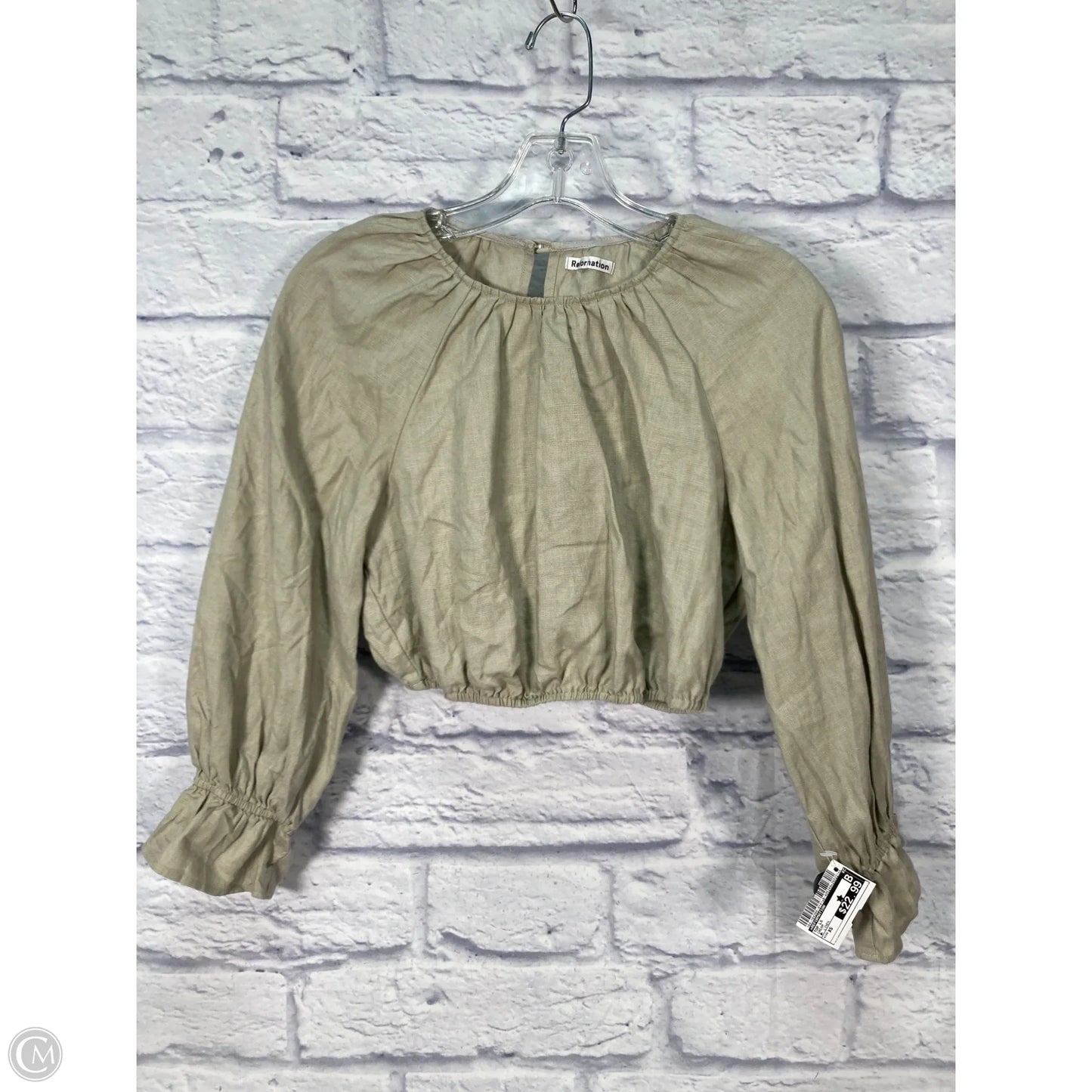 Top Long Sleeve By Reformation In Cream, Size: Xs