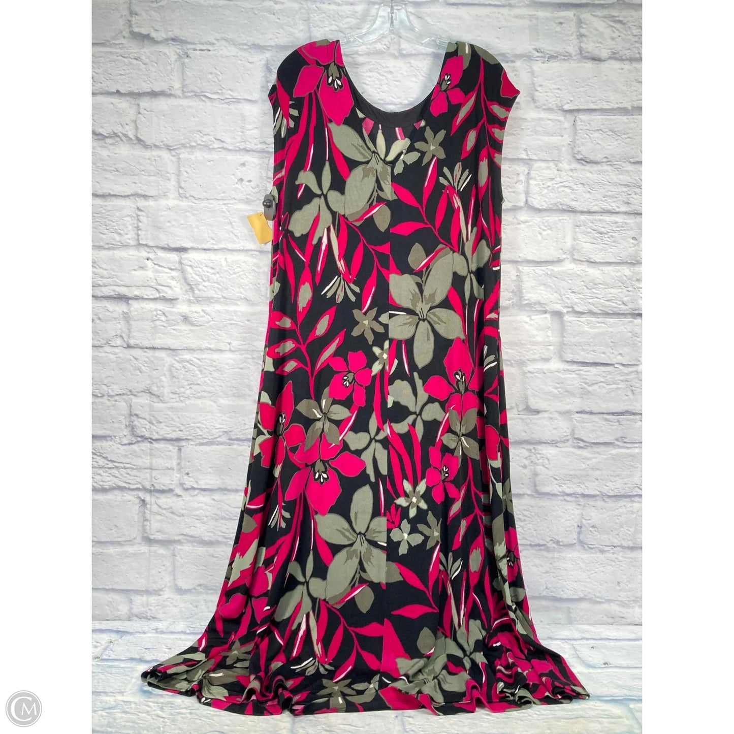 Dress Casual Maxi By Chicos In Green & Pink, Size: L