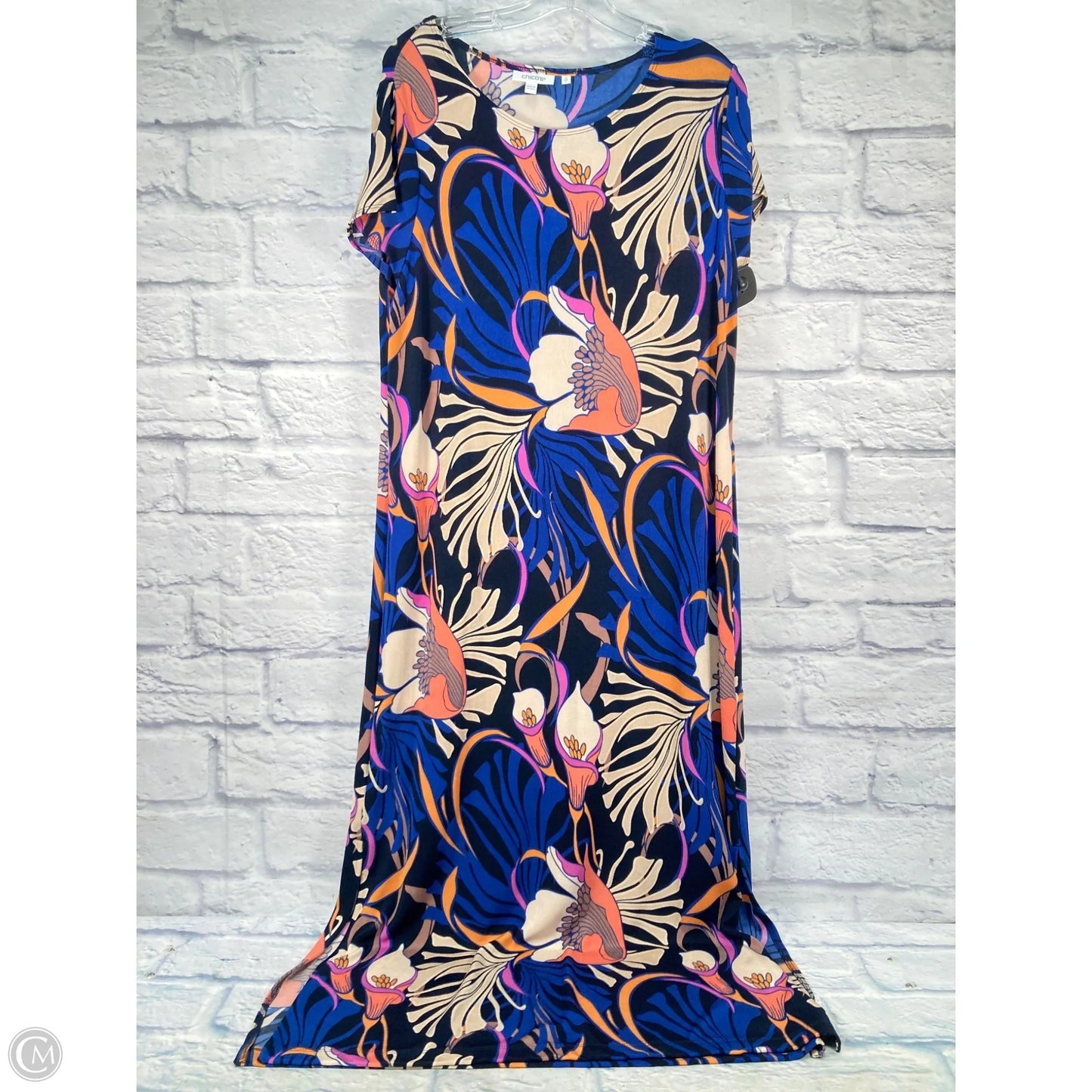 Dress Casual Maxi By Chicos In Floral Print, Size: L