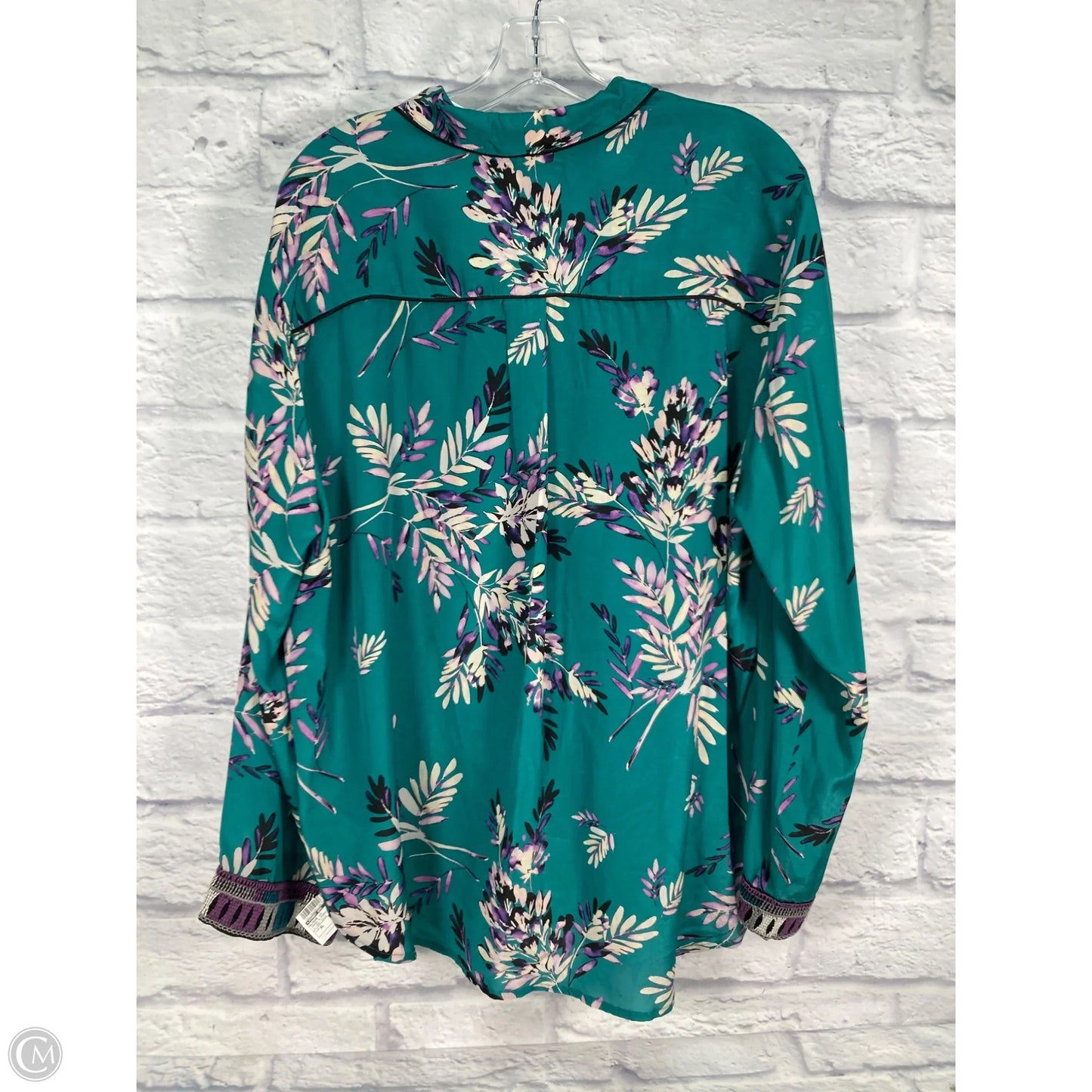 Blouse Long Sleeve By Johnny Was In Green & Purple, Size: Xl