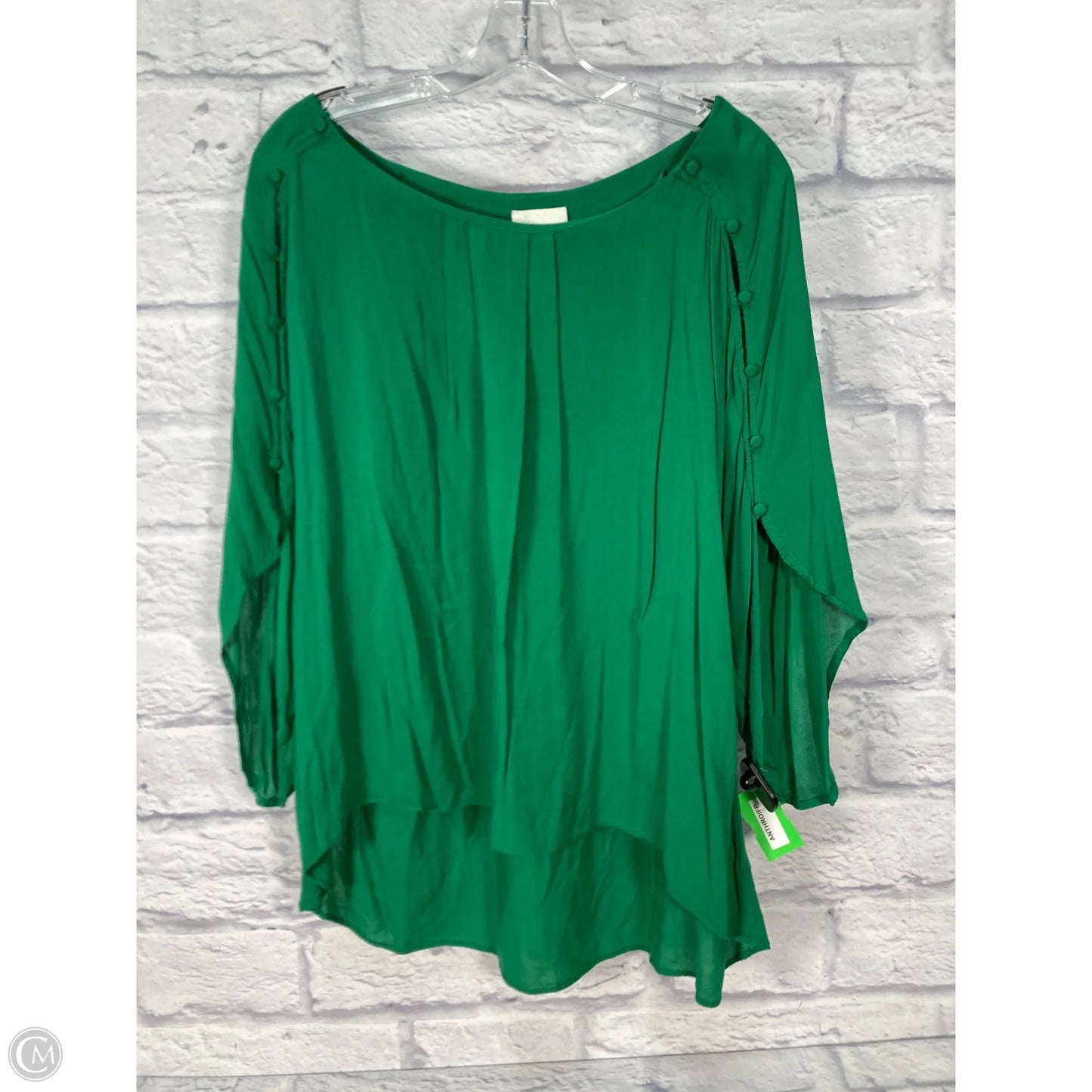 Top 3/4 Sleeve By Maeve In Green, Size: L
