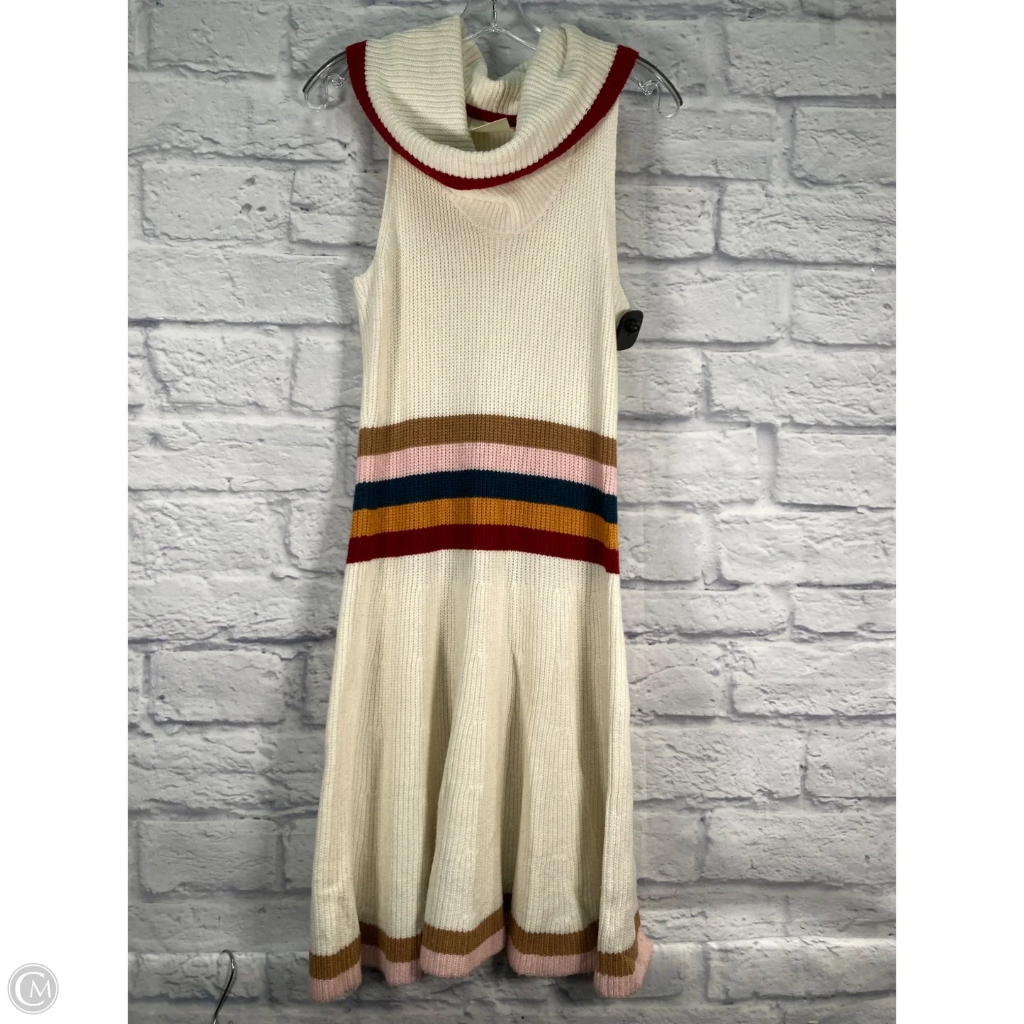 Dress Sweater By Maeve In Cream & Red, Size: M