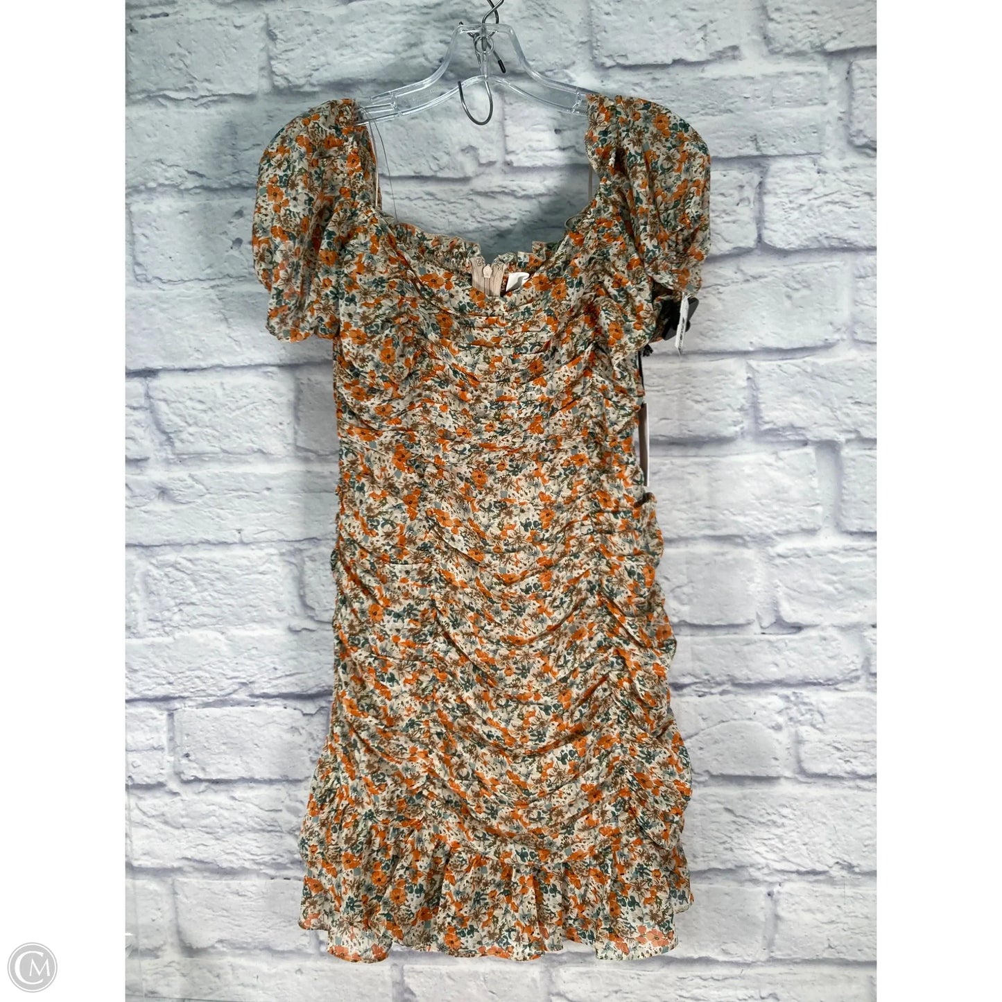 Dress Casual Short By Astr The Label In Green & Orange, Size: M