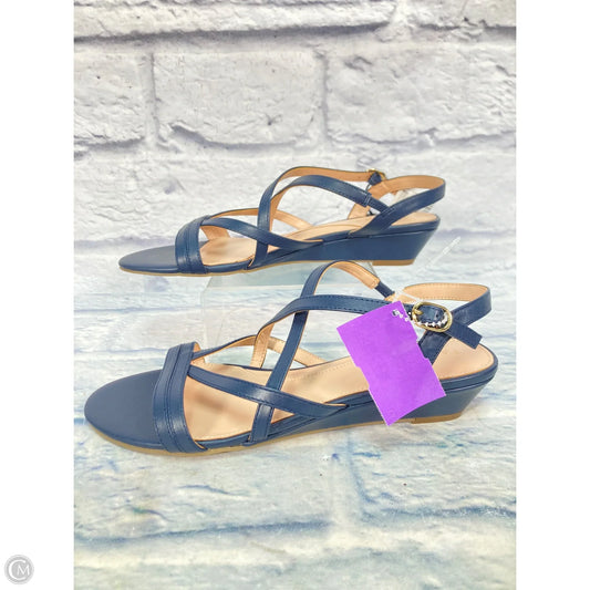 Shoes Heels Wedge By Talbots In Navy, Size: 8