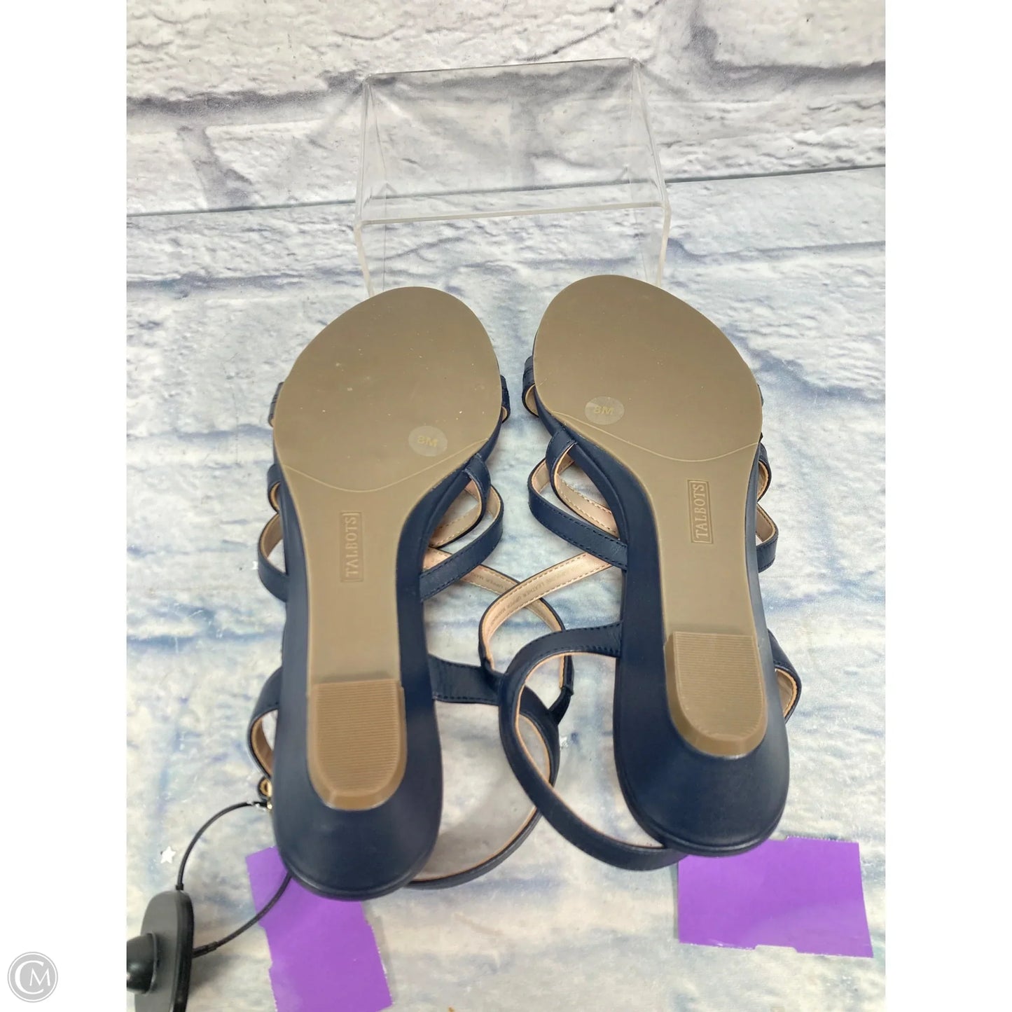 Shoes Heels Wedge By Talbots In Navy, Size: 8